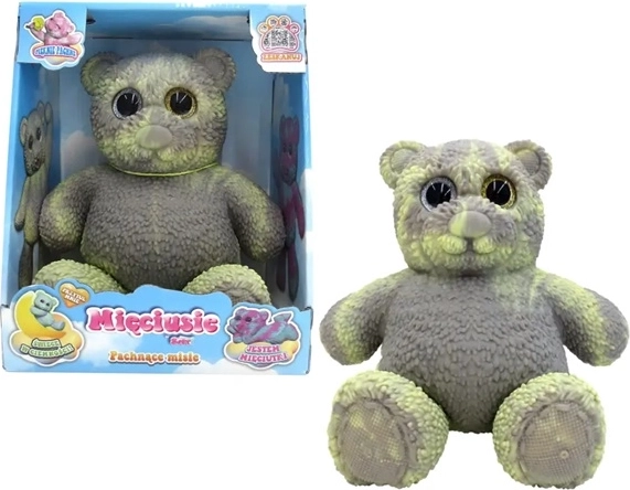 EPEE Mięciuś soft teddy bear that glows in the dark 28 cm grey-yellow