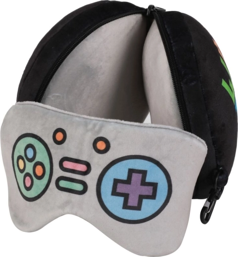 Travel Pillow with Let's Play Sleep Mask