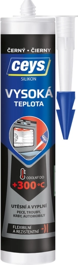 Aukštai temperatūrai atsparus silikonas juodas 280 ml CEYS