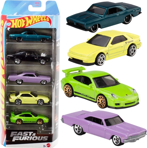 Hot Wheels Greiti ir įsiutę – 5 metalinių automobiliukų rinkinys
