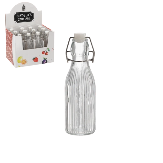 Apvalus 200 ml buteliukas su mechaniniu uždoriu