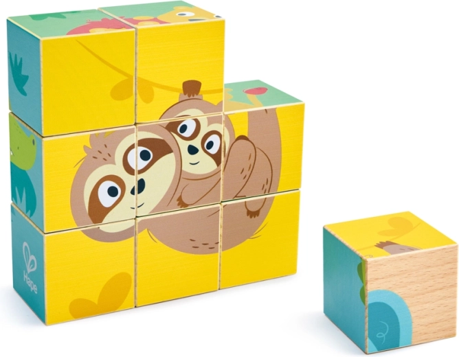 Hape Wooden Wild Animals Block Puzzle