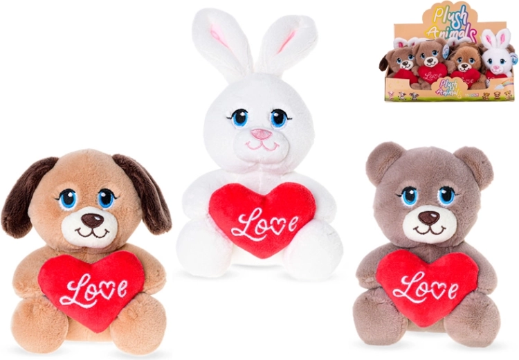 Pliušinis gyvūnėlis su širdute „Love“ 15 cm
