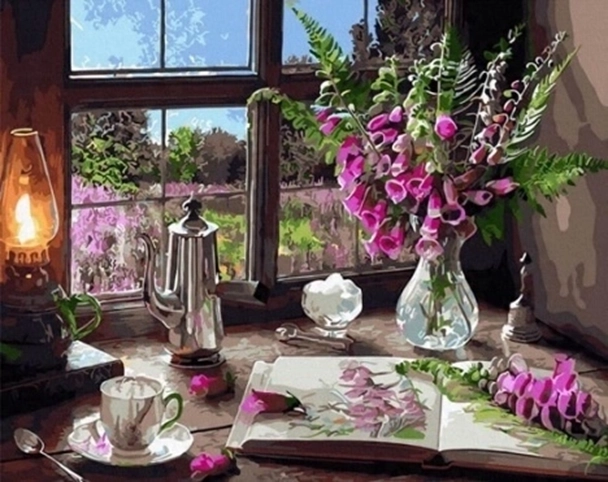 NORIMPEX Paint by Numbers Cozy Evening by the Window 40 × 50 cm