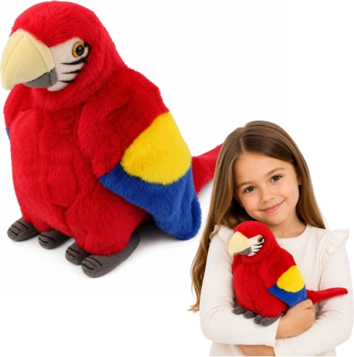 Plush Scarlet Macaw Parrot 24 cm