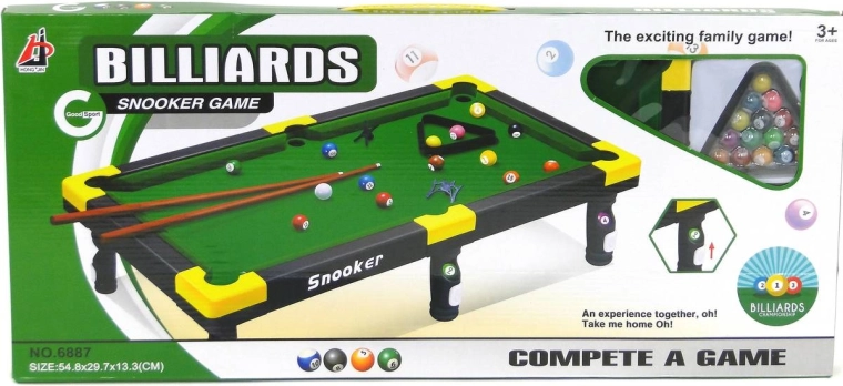 Stalinis mini biliardo stalas su priedais 55 × 30 × 13 cm – 1 vnt.