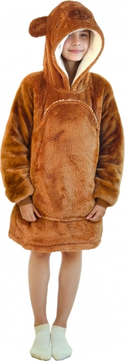 Šildantis vaikiškas hoodie tipo pledas su gobtuvu – kapibara Cozy Noxxiez