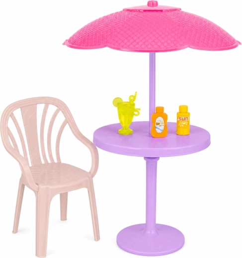 Garden set with parasol for outdoor play