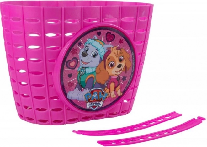 vaikiškas dviračio krepšelis su PAW PATROL motyvu – rožinis