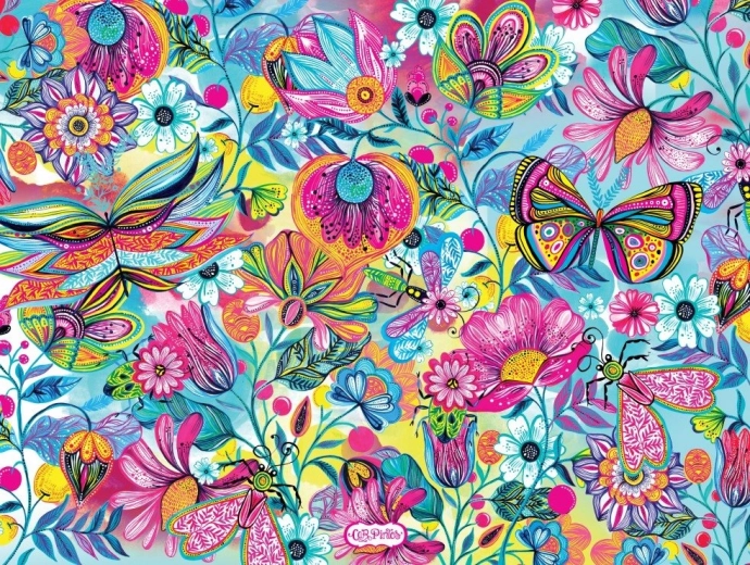 Puzzle Flowers and Butterflies 1000 Pieces BLUEBIRD