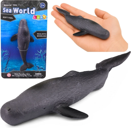 Realistic rubber whale figurine 18 cm