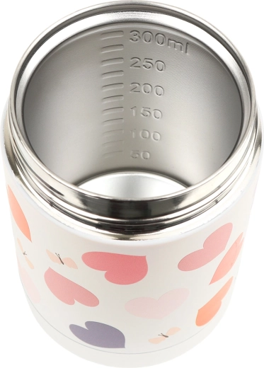 A Little Lovely Company insulated stainless steel food jar with heart design 300 ml