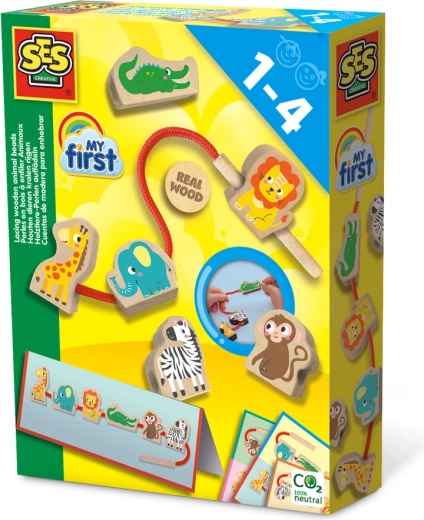 My First Wooden Animal Bead Threading Set