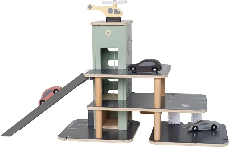 Three levels and a racing ramp for double the fun