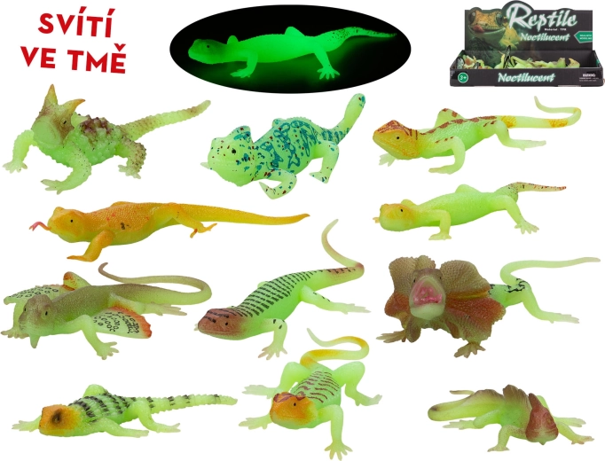 Švytinti tamsoje driežo figūrėlė 13–16 cm