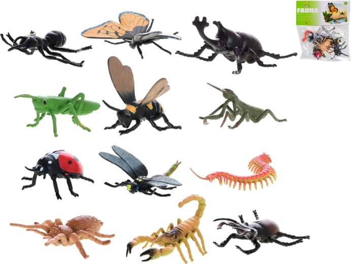Vabzdžių figūrėlių rinkinys 4–6 cm, 12 vnt. maišelyje