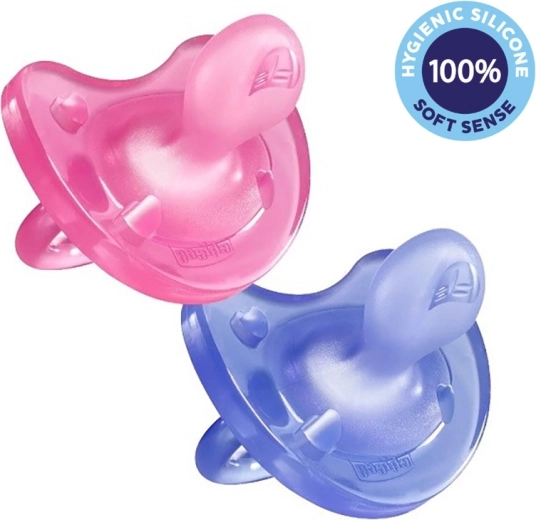 Chicco čiulptukas Physio Soft, visiškai silikoninis, mergaitėms 16–36 mėn., 2 vnt.