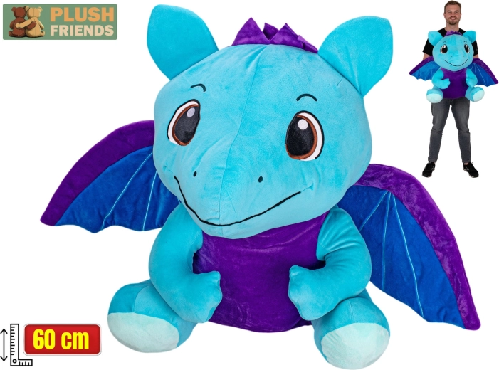 Plush Friends plush dragon blue 60 cm sitting