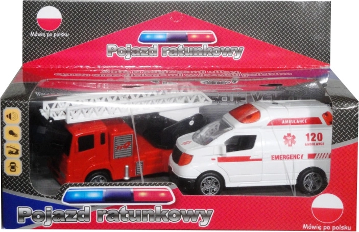 Gelbėjimo transporto priemonės su lenkišku balso moduliu (greitoji pagalba ir gaisrinis automobilis)