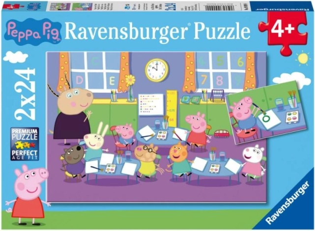 Ravensburger dėlionė Peppa Pig 2×24 dalių – klasė
