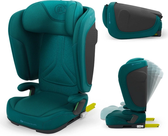 Kinderkraft sulankstoma automobilinė kėdutė Unity 2 i-Size 100–150 cm green