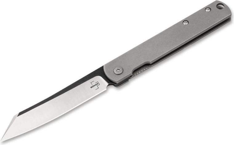 Böker Plus Zenshin kišeninis peilis 7,5 cm, Stonewash, iš nerūdijančiojo plieno su segtuku