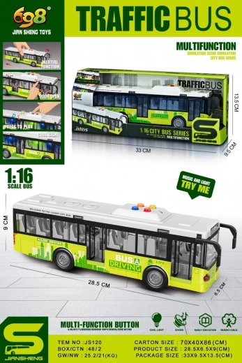 Interaktyvus žalias autobusas su šviesomis ir garsais 1:16