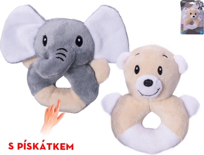 Plush animal with squeaker 11 cm – elephant or teddy bear