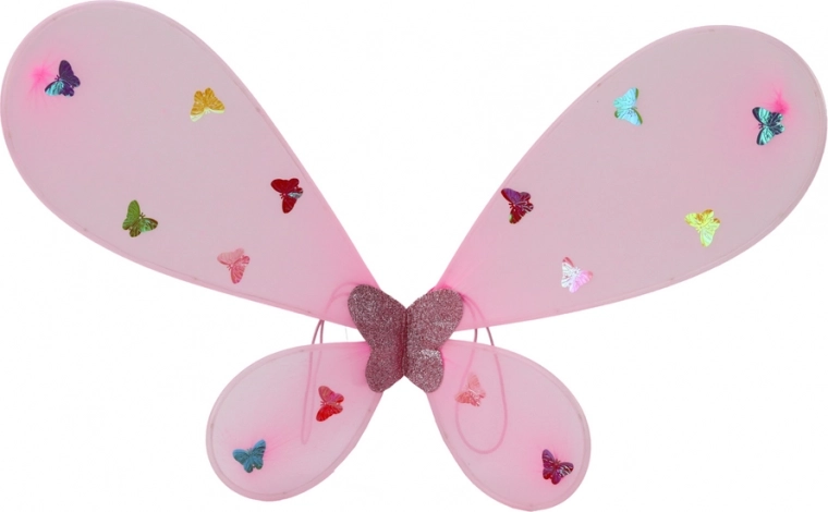 Šviečiantys sparnai su spalvingais drugeliais