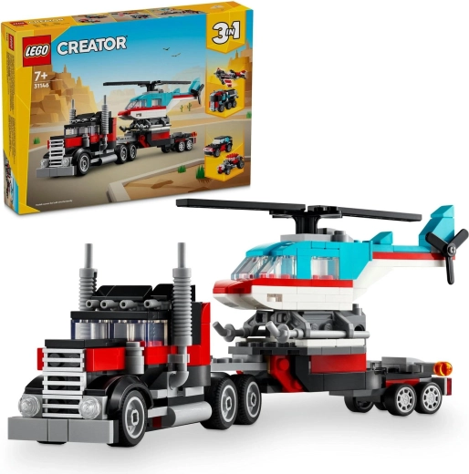 LEGO Creator sunkvežimis su platforma ir sraigtasparniu