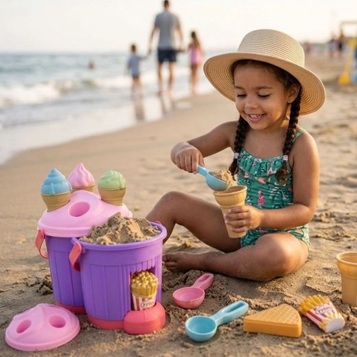 Creative play at the beach and in the sandbox