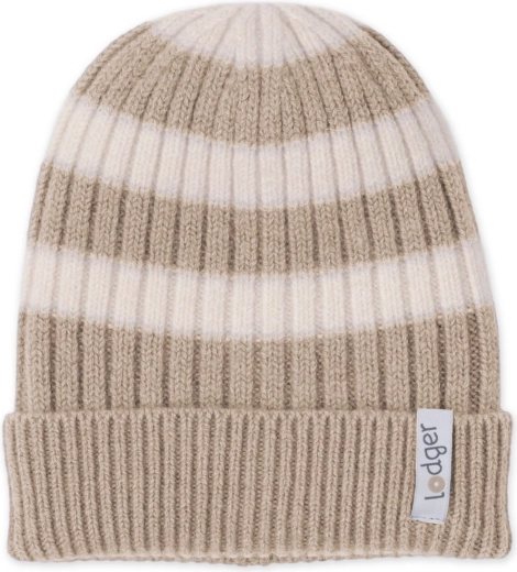 LODGER „Stripe Merino“ smėlio spalvos kepurė, 1–2 metai