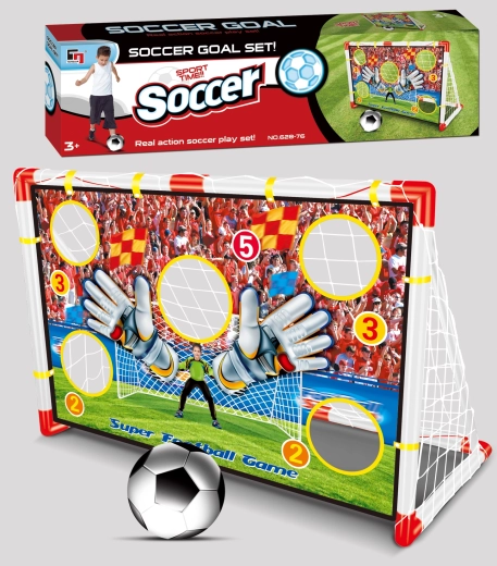 Mega futbolo vartai su taikiniu