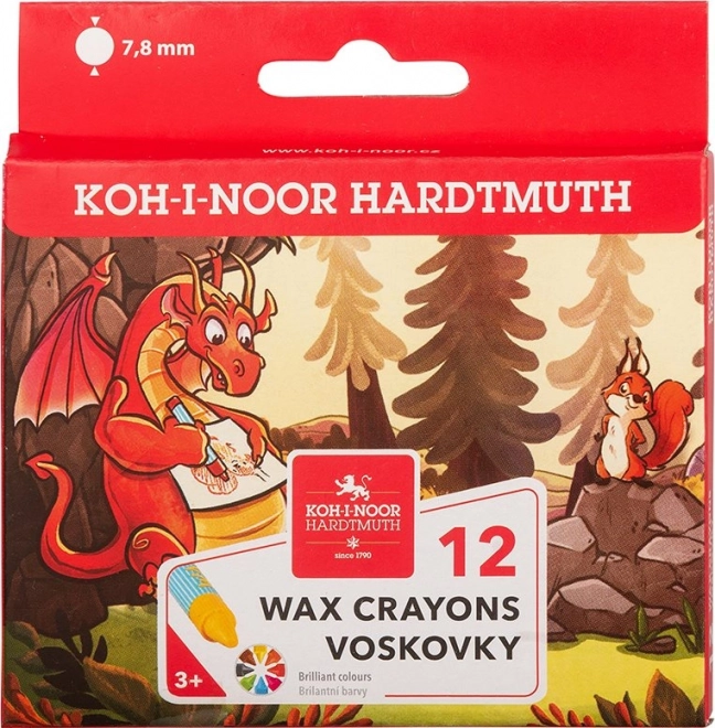 Mokyklinės vaškinės kreidelės KOH-I-NOOR 12 vnt.