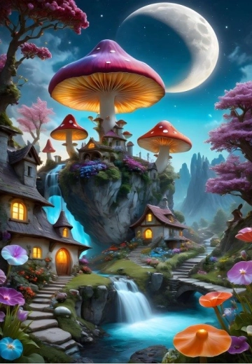 Mushroom Town Puzzle 1000 Pieces