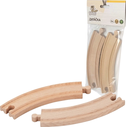 BABU medinės bėgių dalys – posūkis 17 cm, 2 vnt.