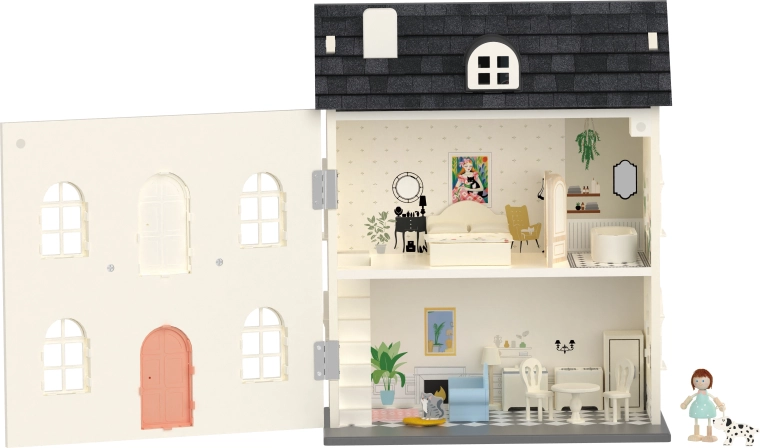 Two-storey villa with a detailed interior