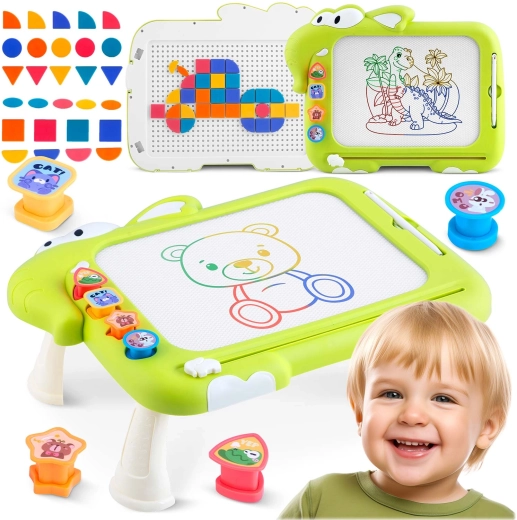 Ricokids magnetinė piešimo lentelė su staliuku ir mozaika rk-823 - 1 vnt.