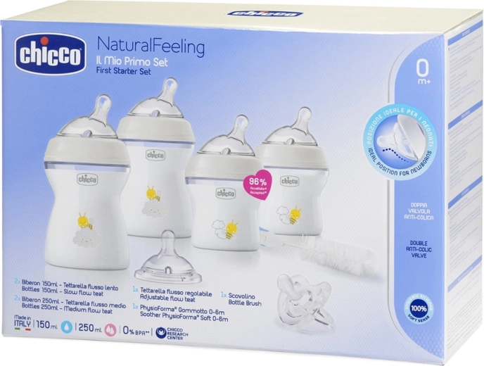 Chicco naujagimio pradinės komplektas Natural Feeling, neutralus, 0 mėn.+