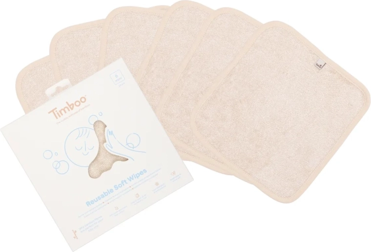 Timboo reusable soft wipes Frosted Almond (6 pcs)