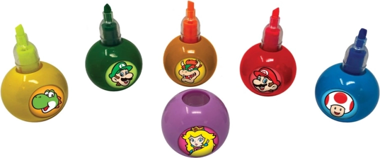 Super Mario žymekliai – 6 spalvų rinkinys