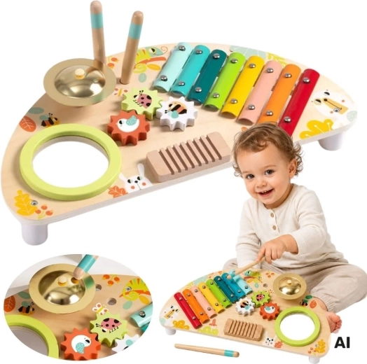 Tooky Toy daugiafunkcis medinis muzikos centras vaikams
