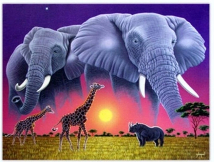Norimpex Paint by Numbers Elephants 40 × 50 cm
