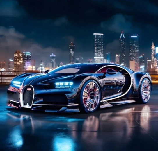 Norimpex deimantinė mozaika – juodas Bugatti Chiron 30 × 40 cm