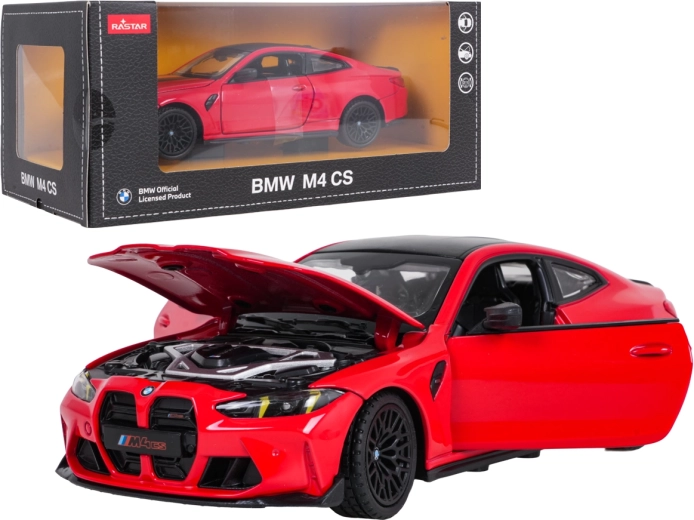 RASTAR BMW M4 CS Metal Model, 1:24 Scale, Red