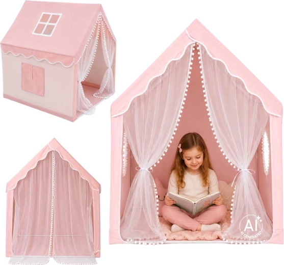 Pink Foldable Children's Playhouse Tent