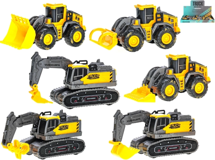 Statybinės transporto priemonės su inerciniu mechanizmu 11,5 cm – geltonos