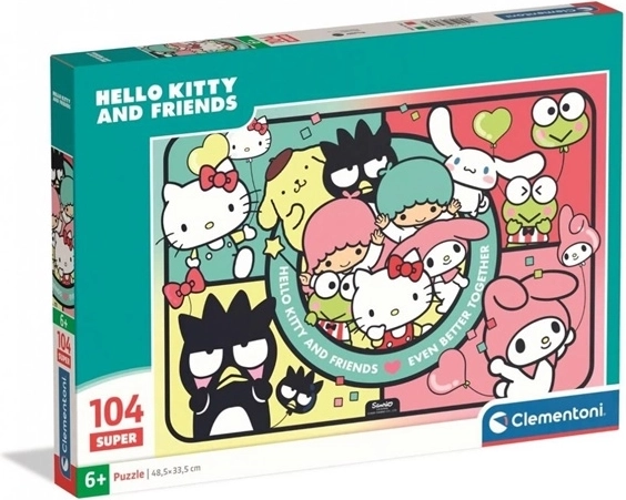 Clementoni SuperColor dėlionė Hello Kitty ir draugai 104 dalių