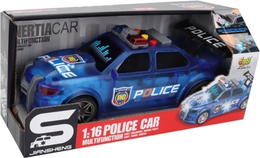 Policijos automobilis su šviesos ir garso efektais