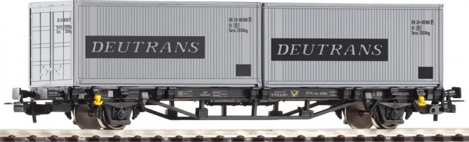 Piko platforminis vagonas Lgs579 su 2× 20' konteineriais DEUTRANS DR, epocha IV